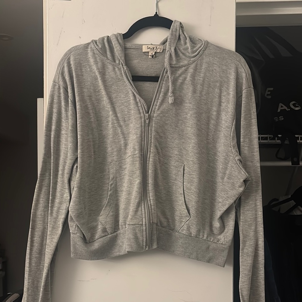 Gray Zip-Up Hoodie